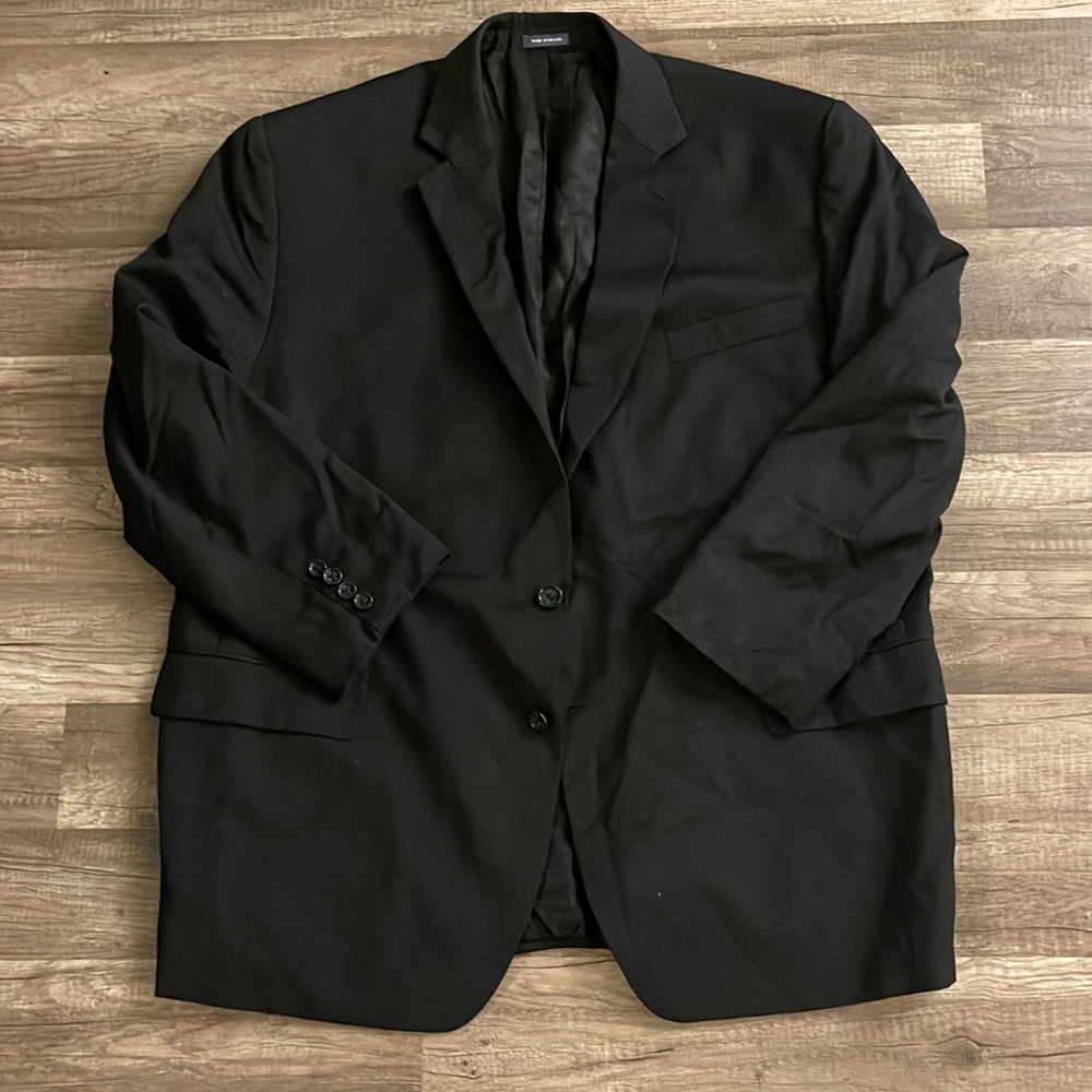 Men, black 100% wool blazer. Classic fit. Size 50 Reg.